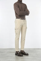 Chile pantalone cargo uomo in velluto 500 righe extra slim fit ①