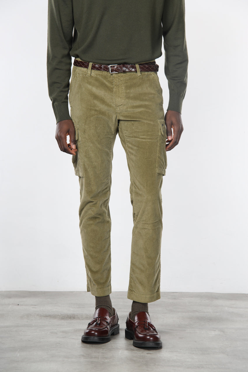 Chile de pinzas cargo hombre en terciopelo de 500 canales, extra slim fit ①