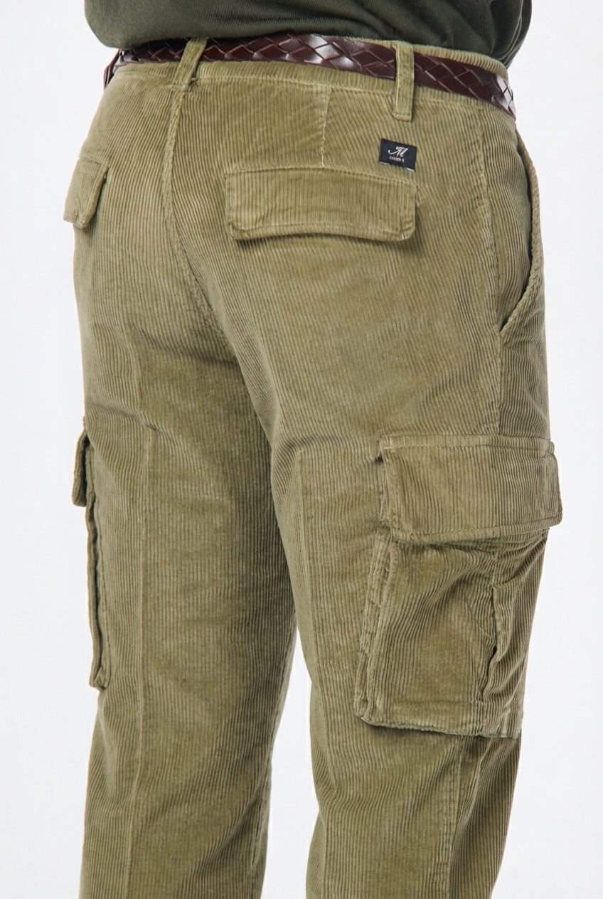 Chile de pinzas cargo hombre en terciopelo de 500 canales, extra slim fit ①