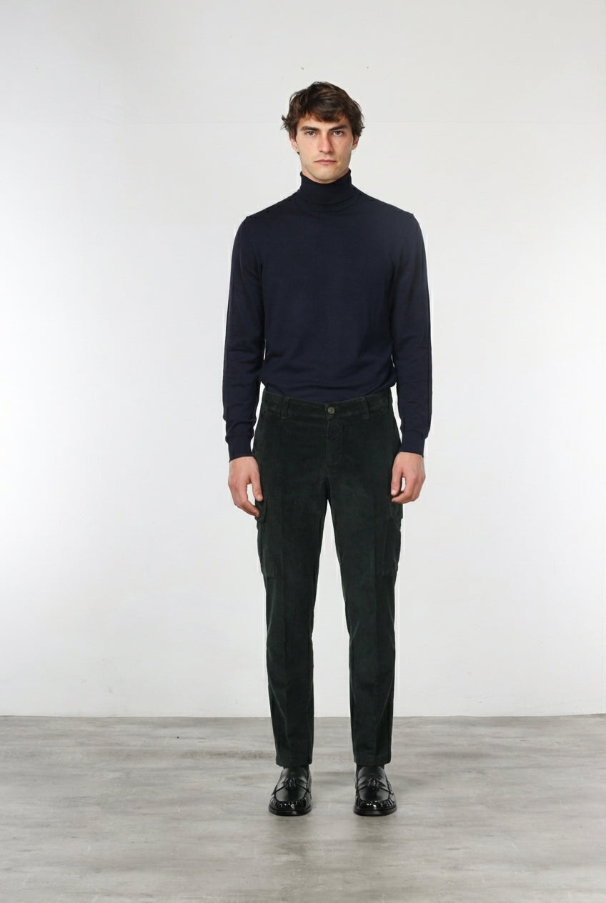 Chile pantalón cargo de hombre en terciopelo 500 líneas extra slim fit ①