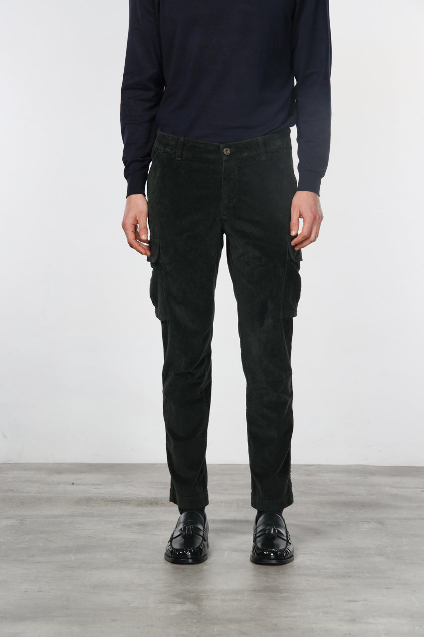Chile pantalón cargo de hombre en terciopelo 500 líneas extra slim fit ①
