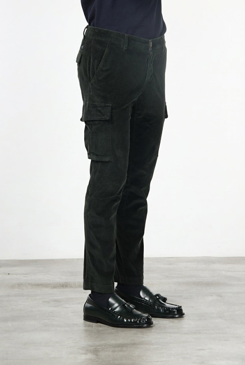 Chile pantalón cargo de hombre en terciopelo 500 líneas extra slim fit ①