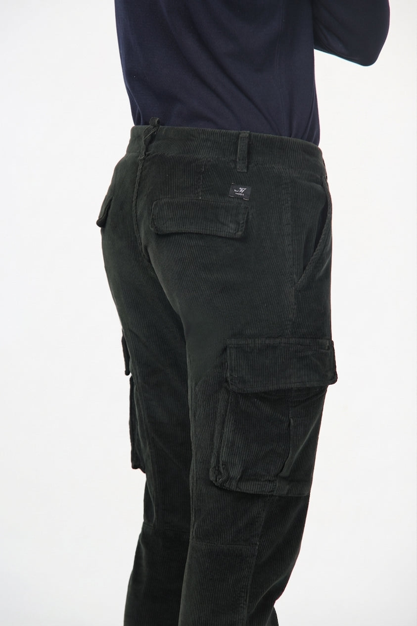 Chile pantalón cargo de hombre en terciopelo 500 líneas extra slim fit ①
