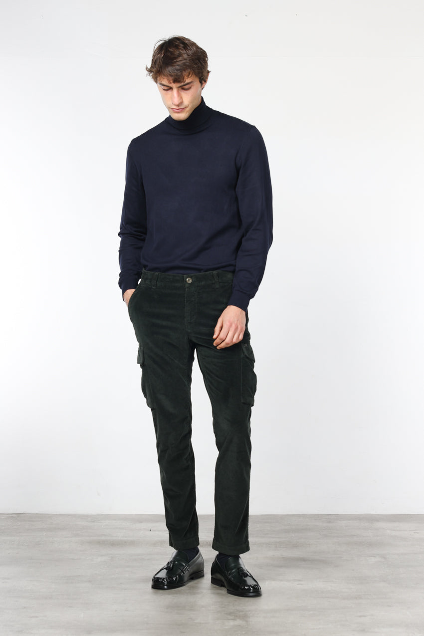 Chile pantalón cargo de hombre en terciopelo 500 líneas extra slim fit ①