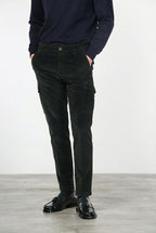 Chile pantalón cargo de hombre en terciopelo 500 líneas extra slim fit ①