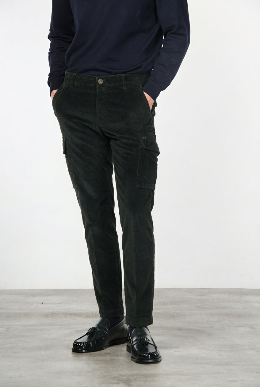 Chile pantalón cargo de hombre en terciopelo 500 líneas extra slim fit ①