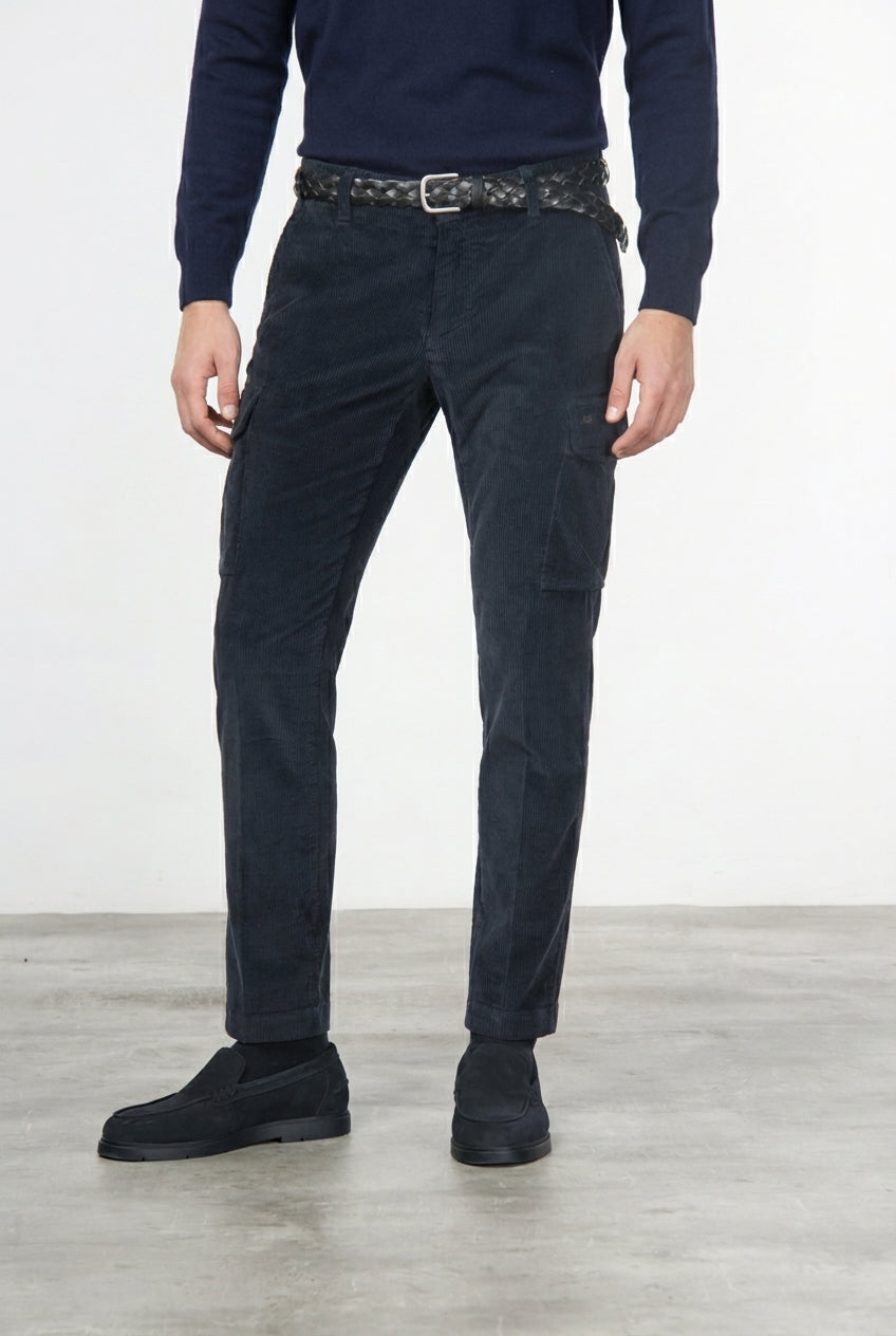 Chile pantalone cargo uomo in velluto 500 righe extra slim fit ①