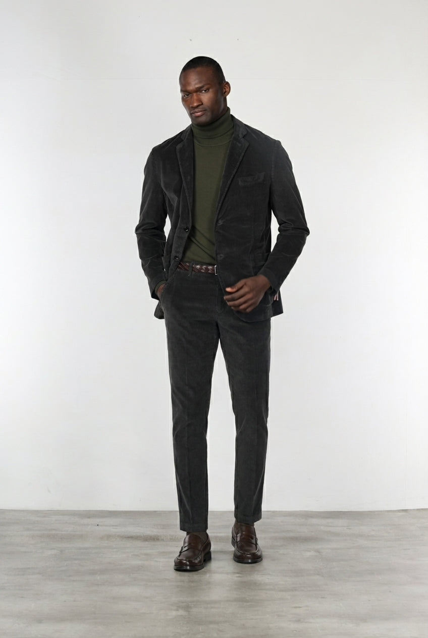 Chile pantalón cargo de hombre en terciopelo 500 rayas con extra slim fit ①