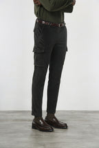 Chile pantalón cargo de hombre en terciopelo 500 rayas con extra slim fit ①