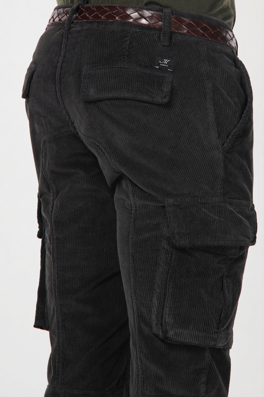 Chile pantalón cargo de hombre en terciopelo 500 rayas con extra slim fit ①
