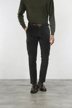 Chile pantalón cargo de hombre en terciopelo 500 rayas con extra slim fit ①