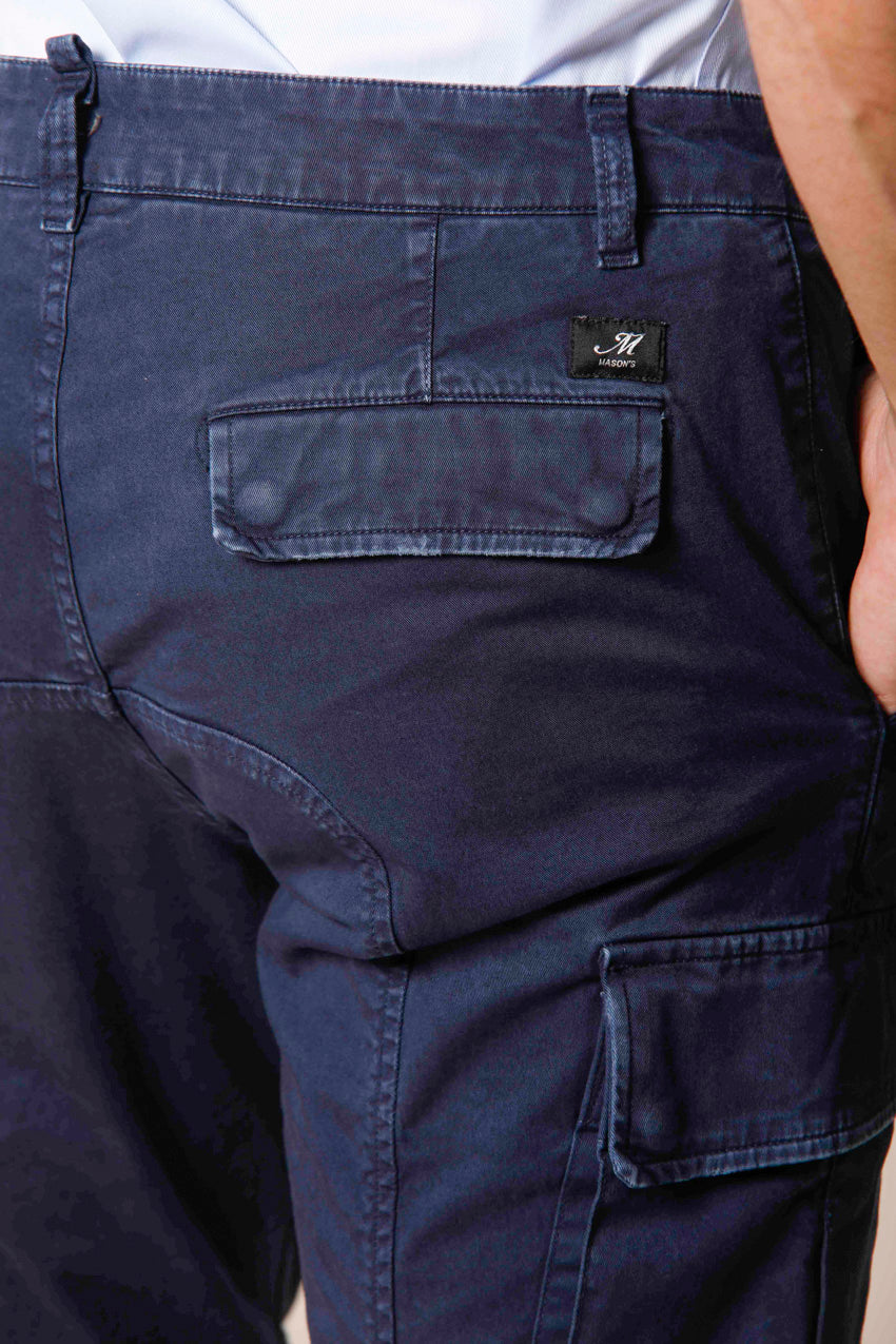 immagine 3 di pantalone cargo uomo in cotone modello Chile colore blu navy extra slim di Mason's