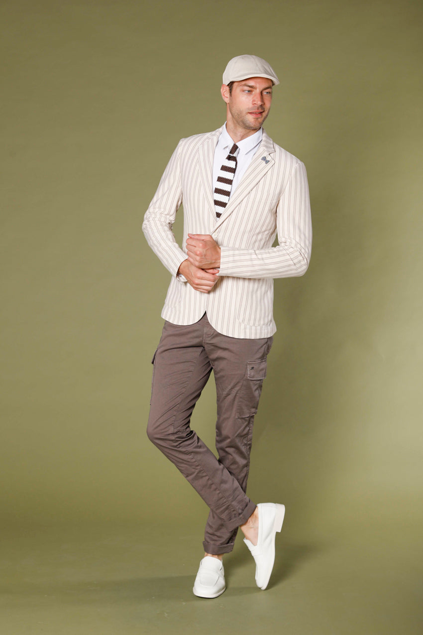 immagine 2 di pantalone cargo uomo in cotone modello Chile colore marroncino extra slim di Mason's