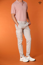 Chile Men's cargo pants in stretch satin Extra Slim Fit ①