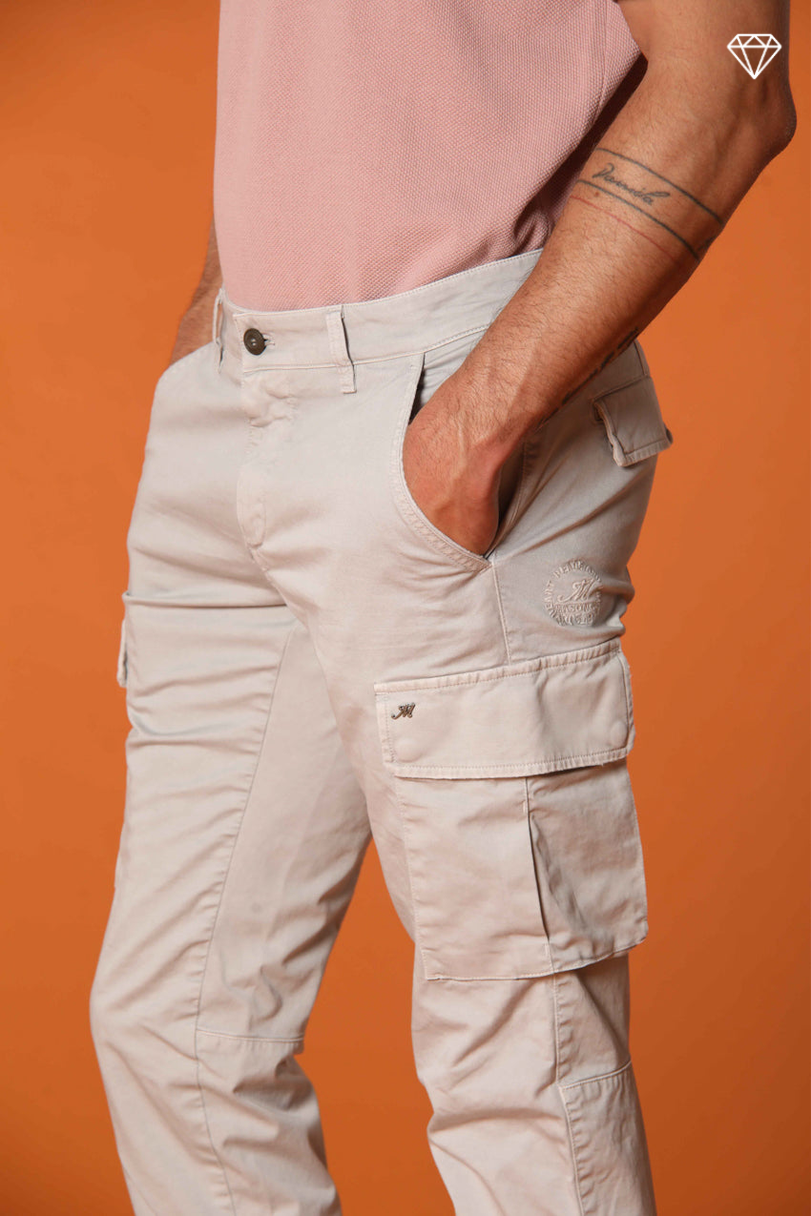 Chile Men's cargo pants in stretch satin Extra Slim Fit ①