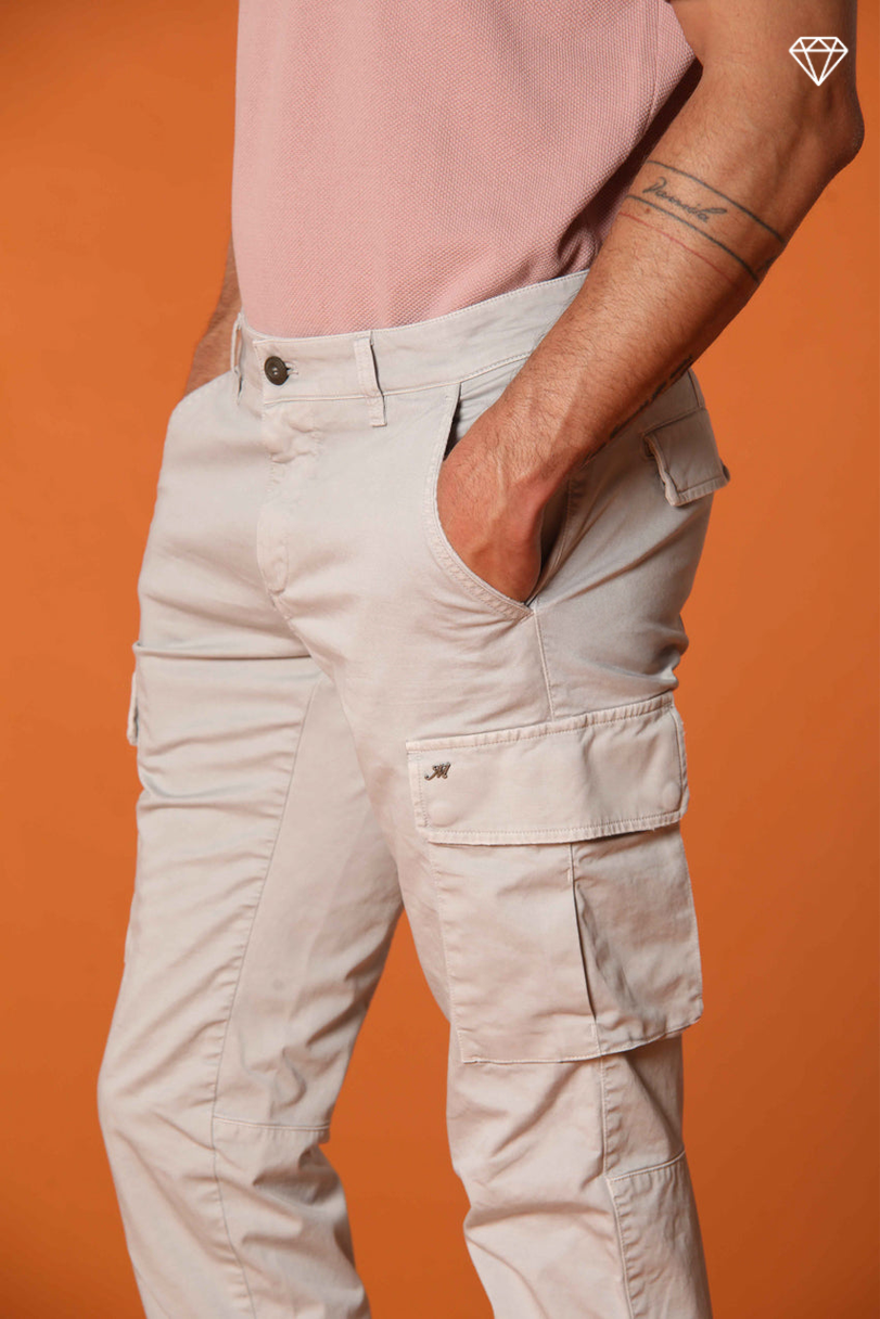 Chile Men's cargo pants in stretch satin Extra Slim Fit ①