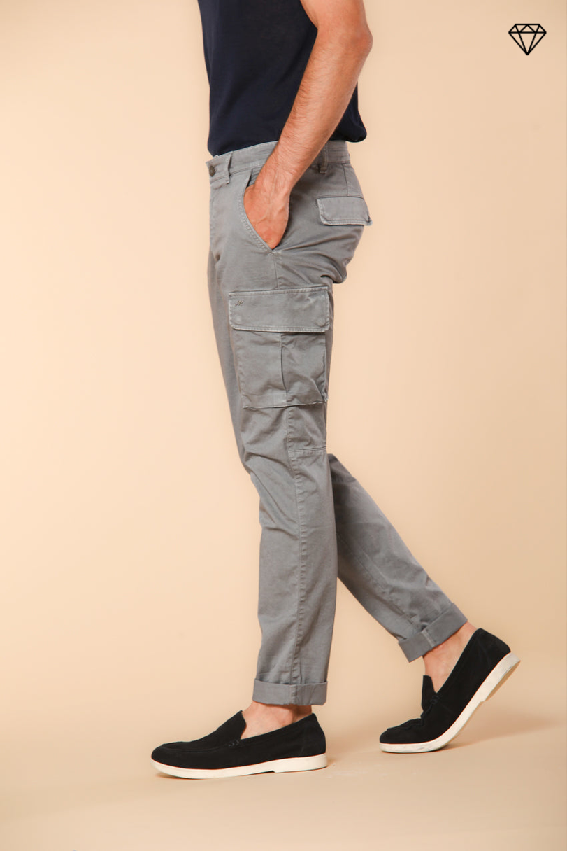 Chile Men's cargo pants in stretch satin Extra Slim Fit ①