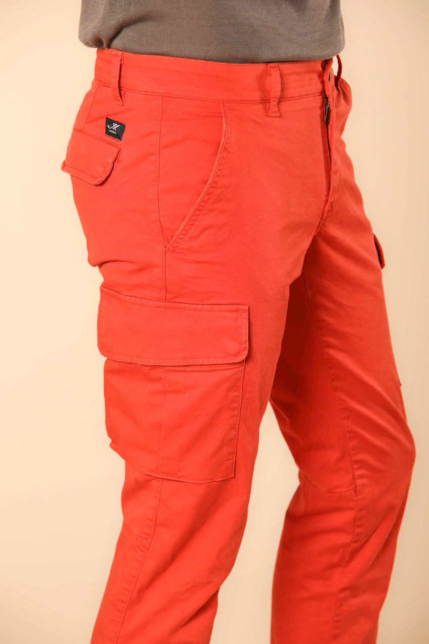 Chile Men's cargo pants in stretch satin Extra Slim Fit ①