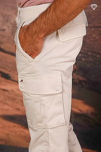 Chile pantalón cargo de hombre en satén elástico Extra slim fit ①