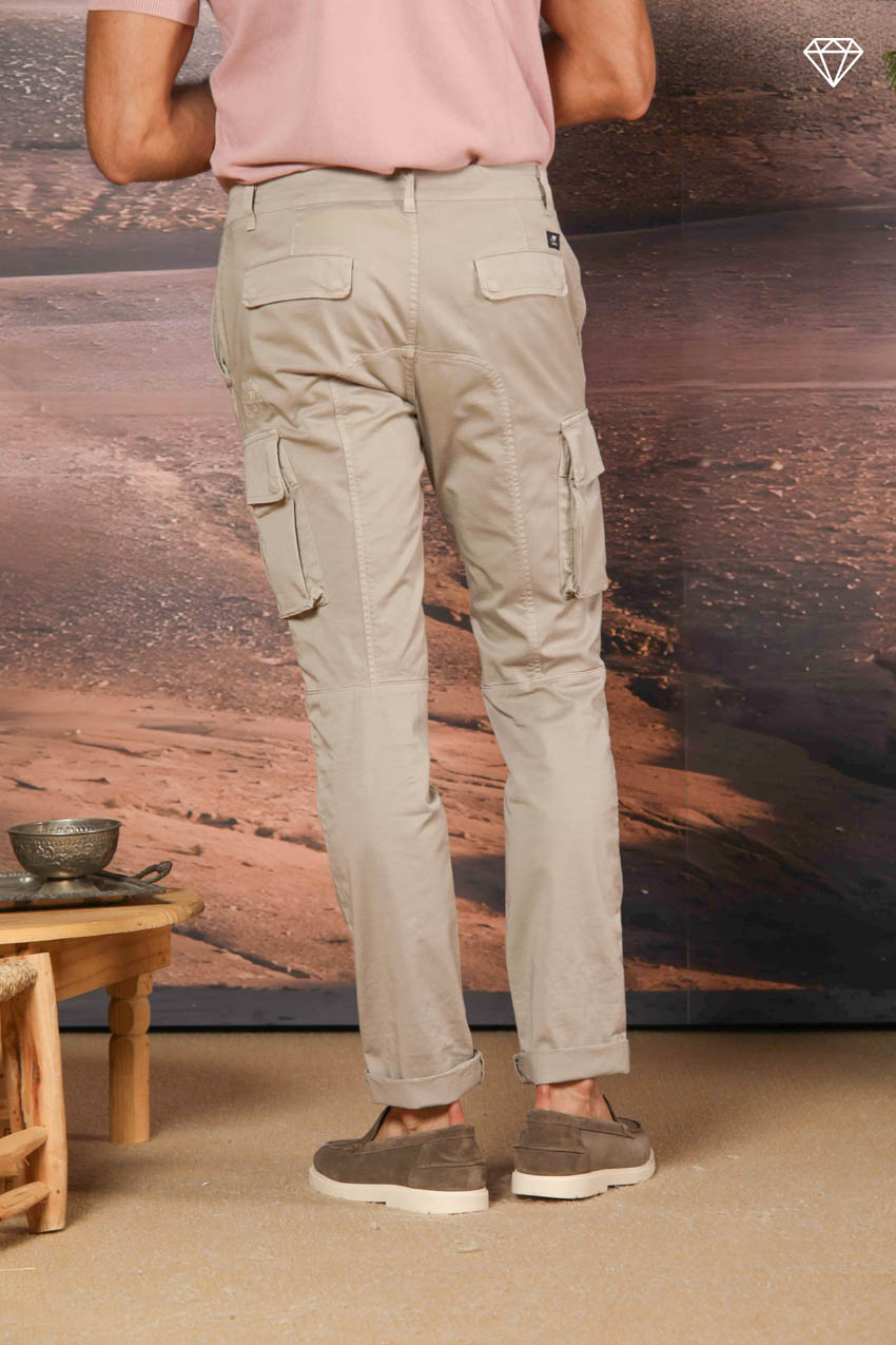 Chile Men's cargo pants in stretch satin Extra Slim Fit ①