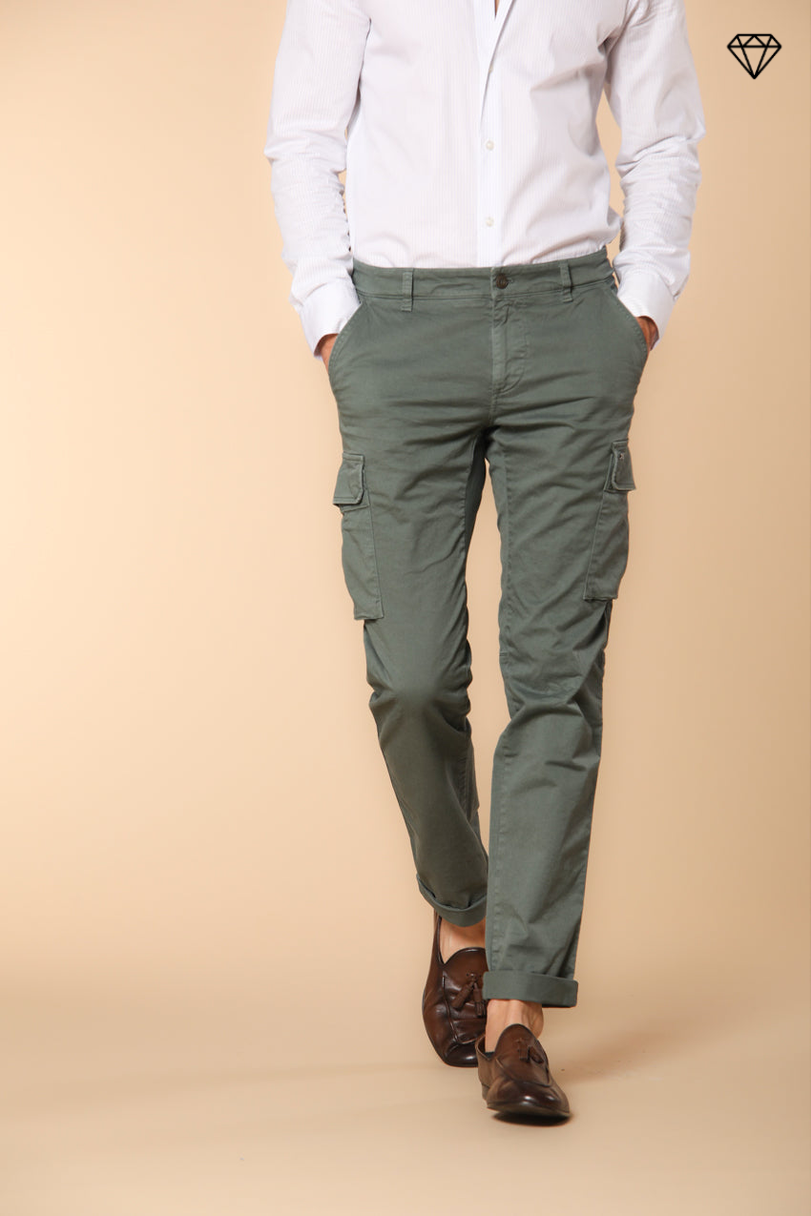 Chile pantalone cargo uomo in raso stretch extra slim fit ①