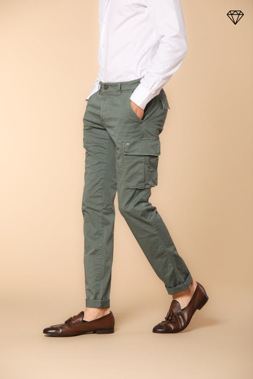 Chile pantalone cargo uomo in raso stretch extra slim fit ①