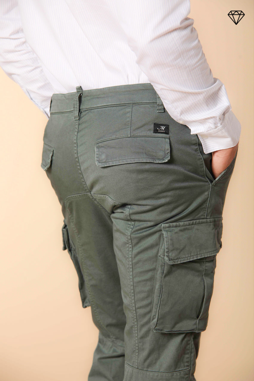 Chile pantalone cargo uomo in raso stretch extra slim fit ①