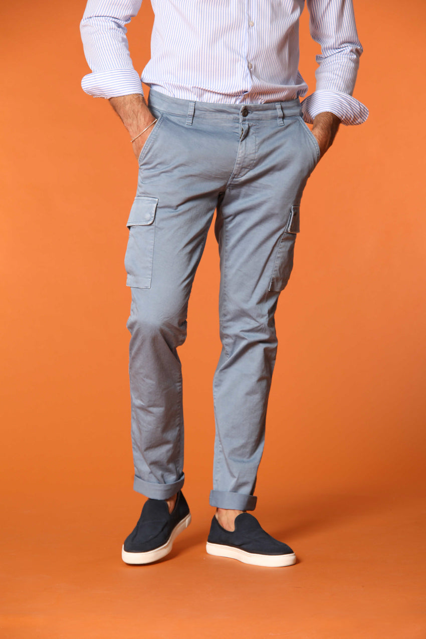 Chile pantalón cargo hombre en satén stretch extra slim fit ①