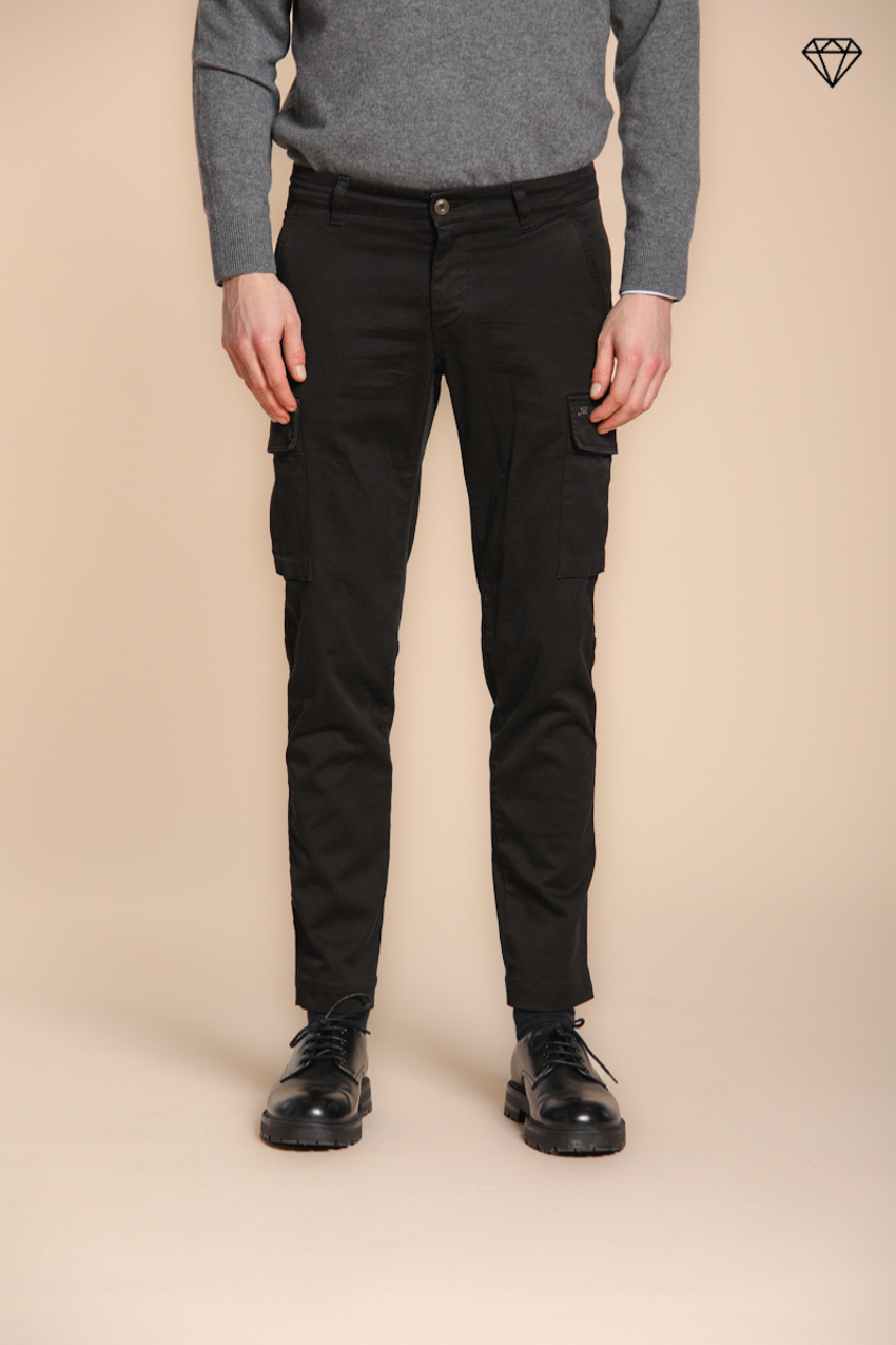 Foto 1 Chile pantalone cargo uomo in gabardina extra slim fit ①