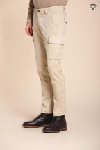 Foto 4 Chile pantalone cargo uomo in gabardina extra slim fit ①