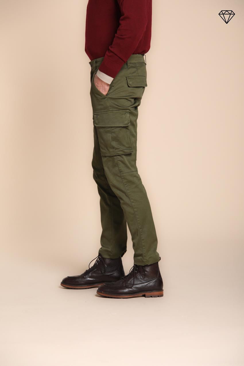 Foto 3 Chile pantalone cargo uomo in gabardina extra slim fit ①
