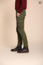 Foto 3 Chile pantalone cargo uomo in gabardina extra slim fit ①