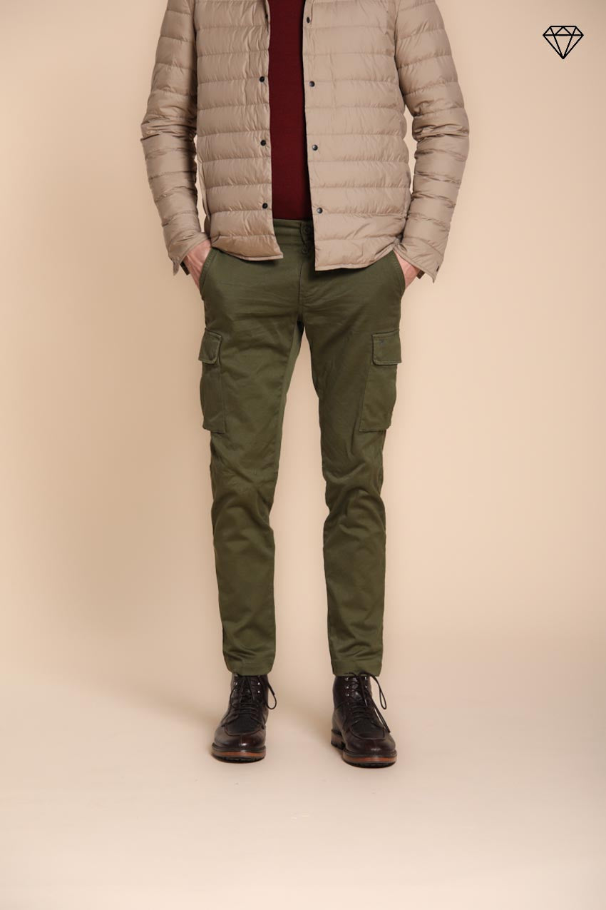 Foto 5 Chile pantalone cargo uomo in gabardina extra slim fit ①