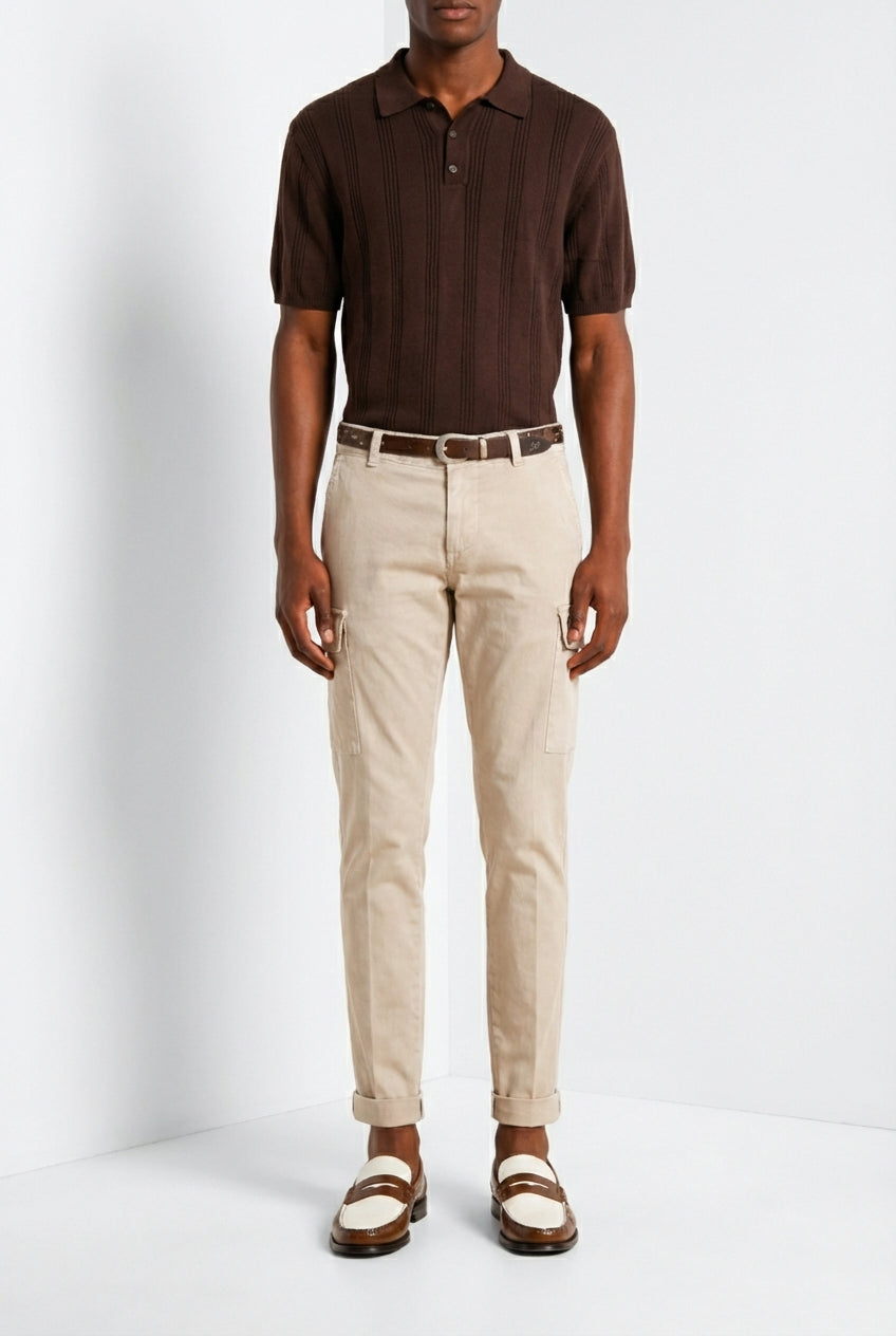 Chile pantalone cargo uomo in raso stretch extra slim fit ①