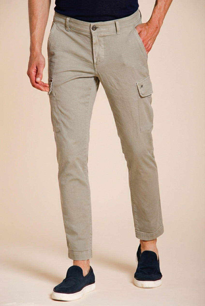 Chile pantalone cargo uomo in raso stretch extra slim fit ①