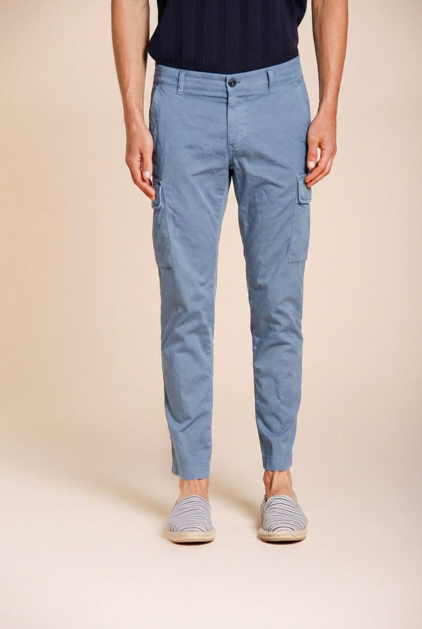 Chile pantalón cargo hombre en satén stretch extra slim fit ①