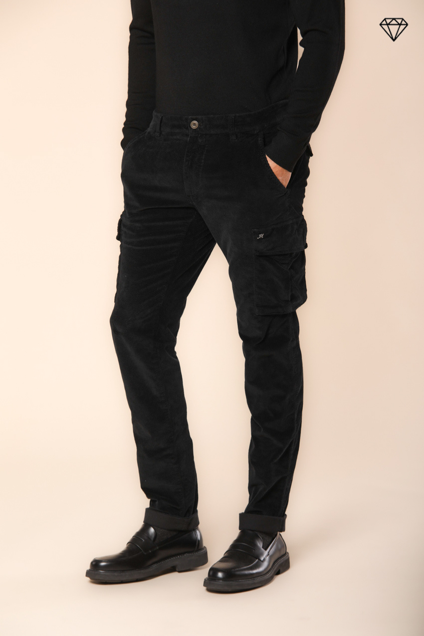 Chile men's cargo trousers in 500-wale velvet extra slim fit ①