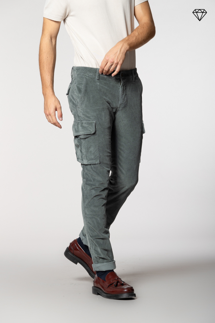 Chile pantalone cargo uomo in velluto 500 righe extra slim fit ①
