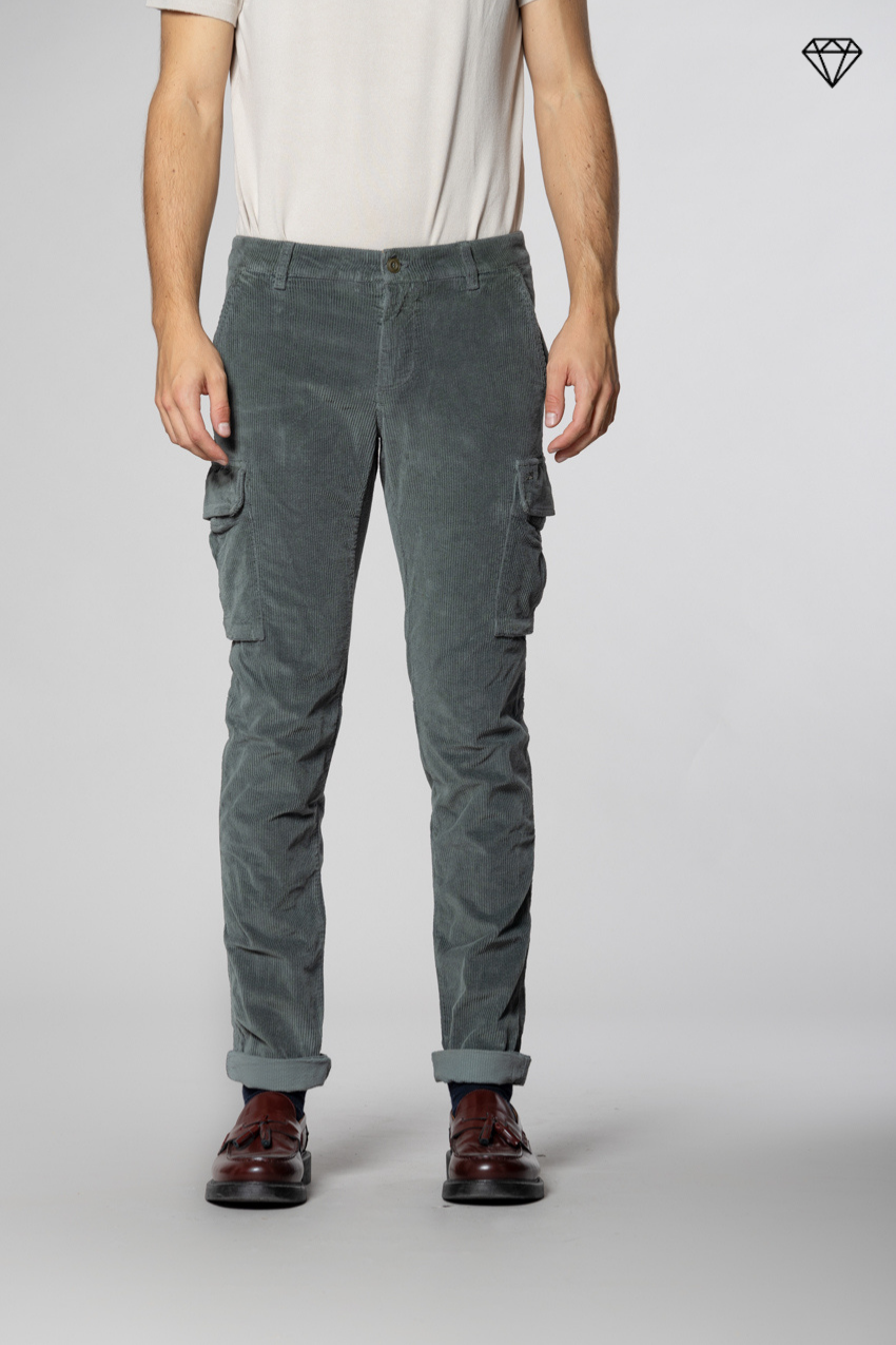 Chile pantalone cargo uomo in velluto 500 righe extra slim fit ①