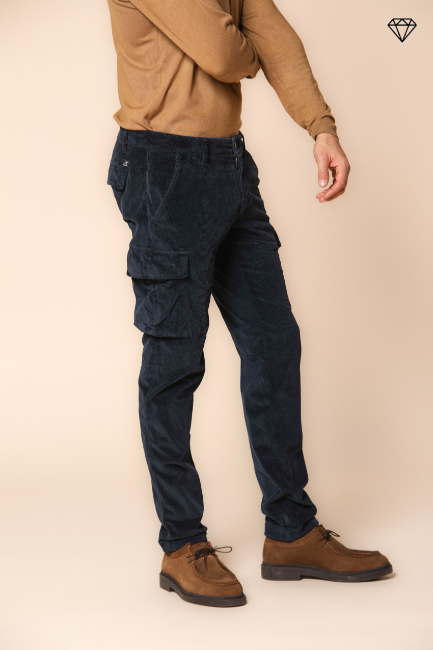 Chile pantalone cargo uomo in velluto 500 righe extra slim fit ①