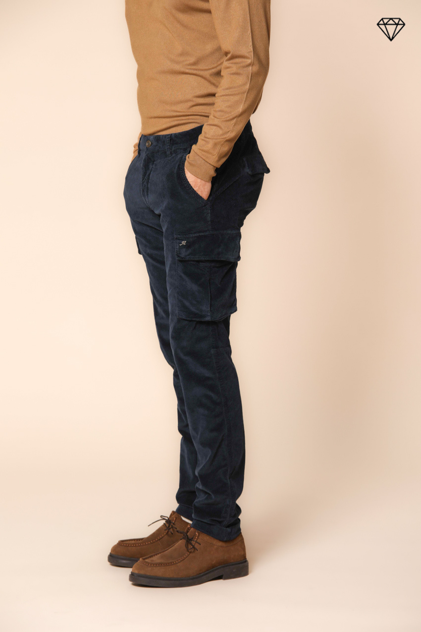 Chile pantalone cargo uomo in velluto 500 righe extra slim fit ①