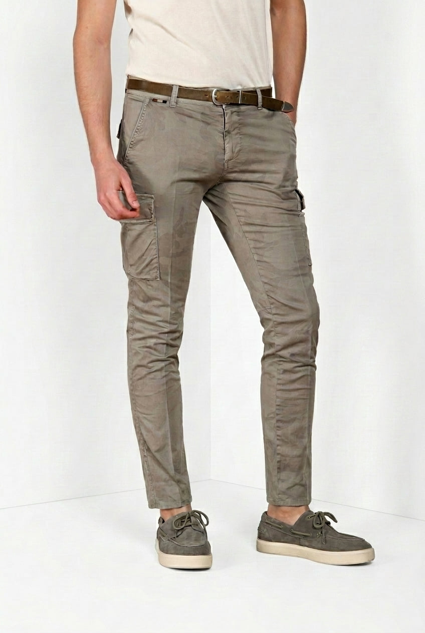 Chile pantalón cargo hombre en twill estampado camuflaje extra slim fit ①
