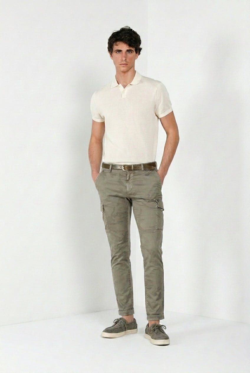 Chile pantalón cargo hombre en twill estampado camuflaje extra slim fit ①