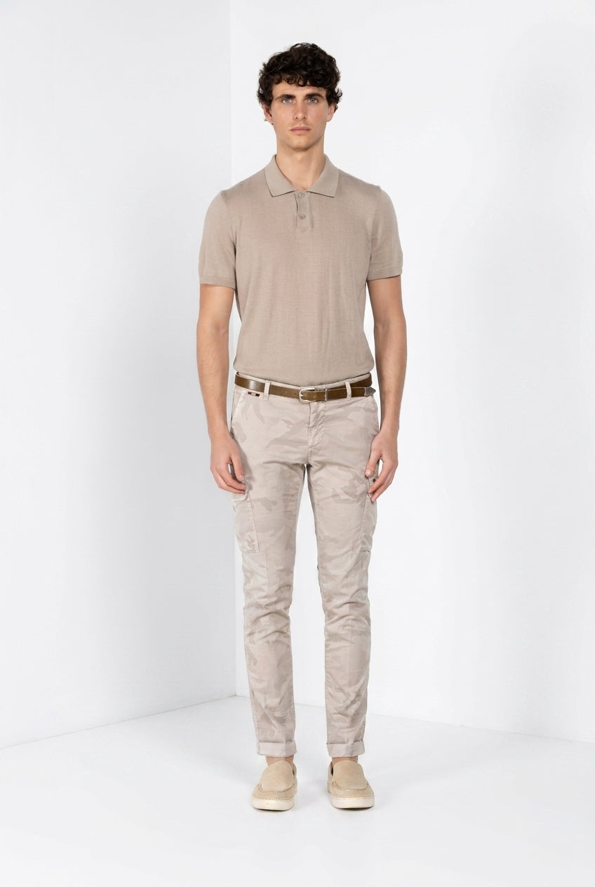 Chile pantalón cargo hombre en sarga estampado camuflaje extra slim fit ①