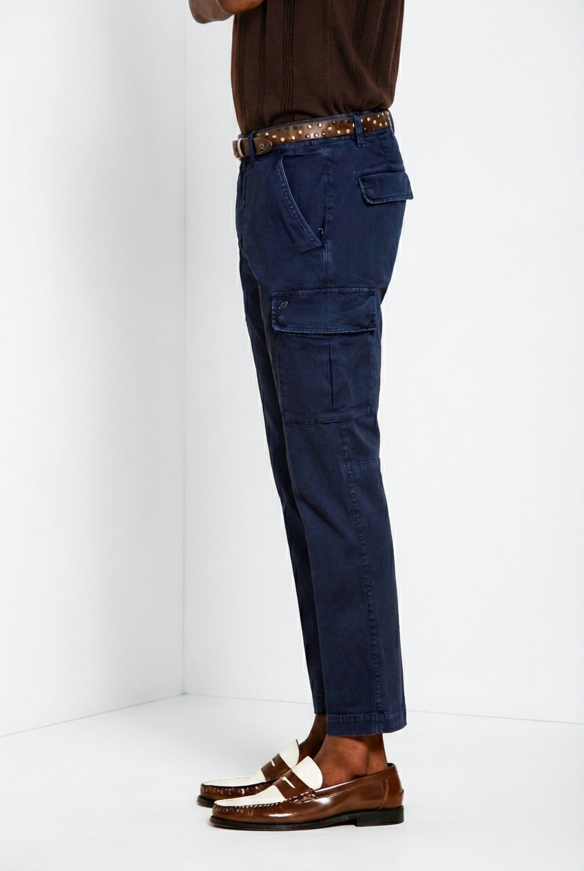 Chile men's cargo pants in stretch satin extra slim fit ①