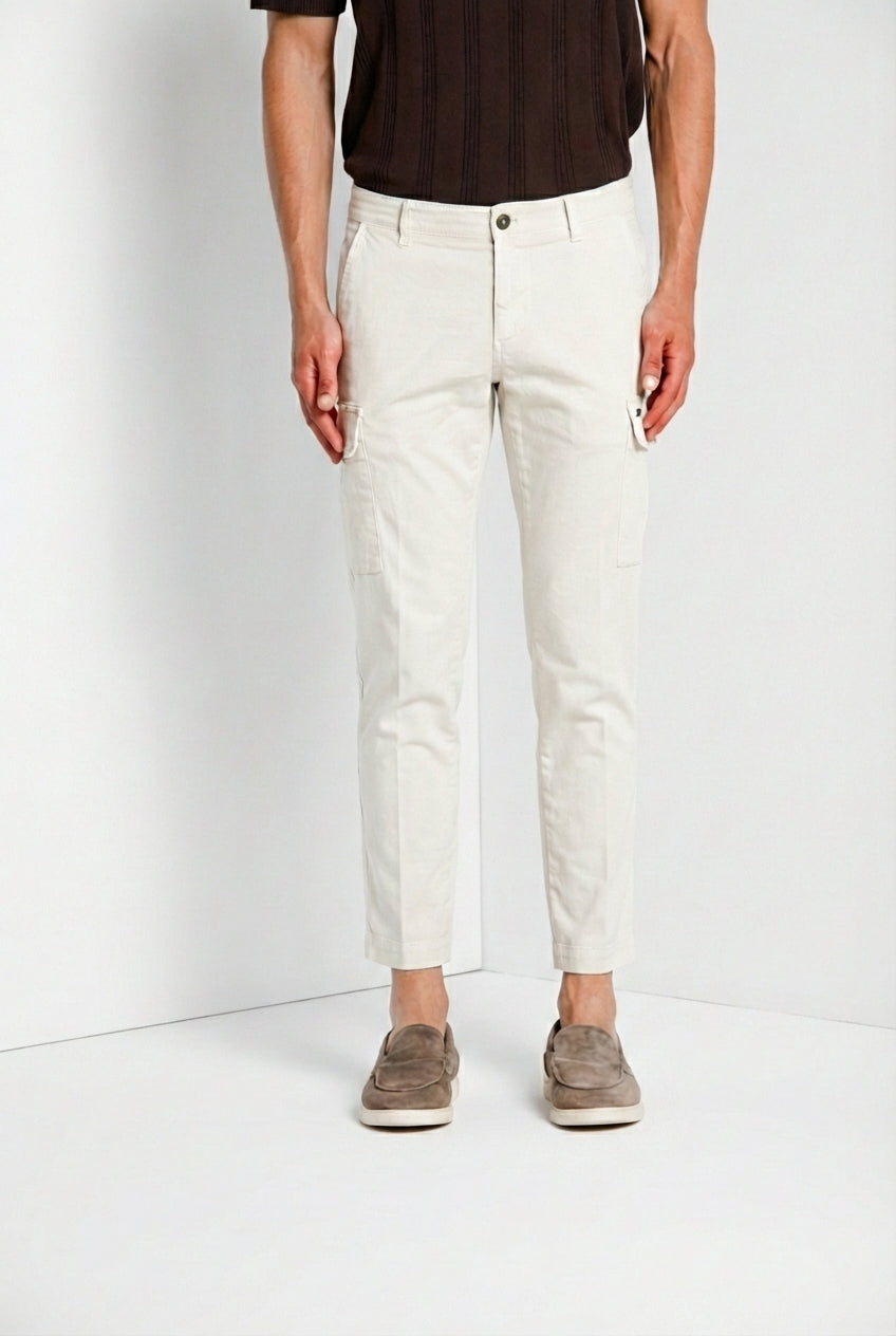 Chile men's cargo pants in stretch satin extra slim fit ①