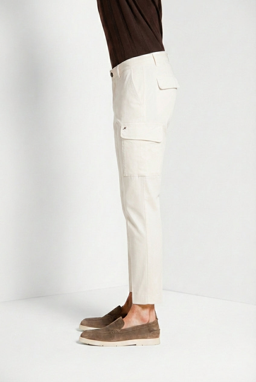 Chile men's cargo pants in stretch satin extra slim fit ①