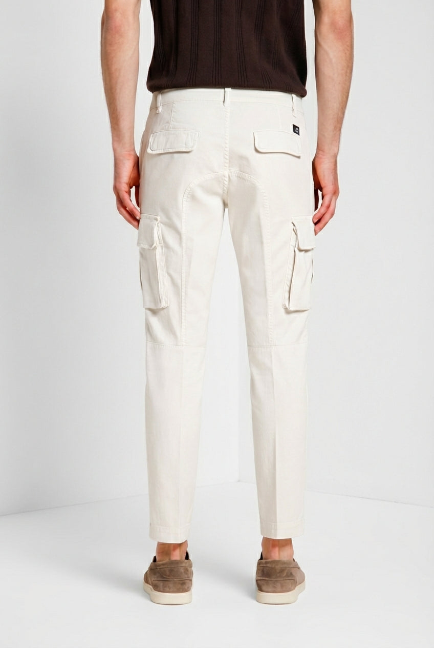 Chile men's cargo pants in stretch satin extra slim fit ①