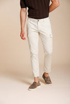 Chile pantalon cargo homme en satin stretch extra slim fit ①