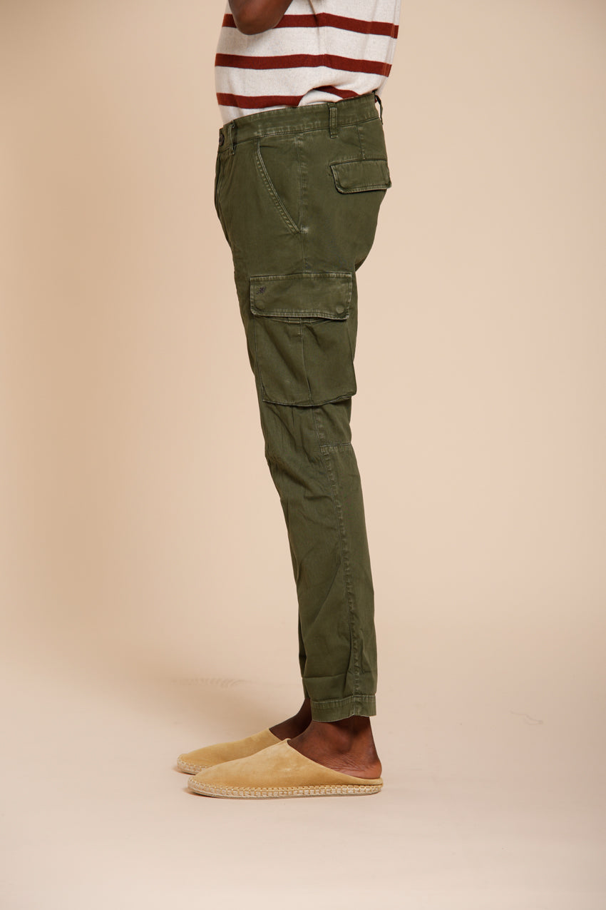 Chile pantalone cargo uomo in raso stretch extra slim fit ①